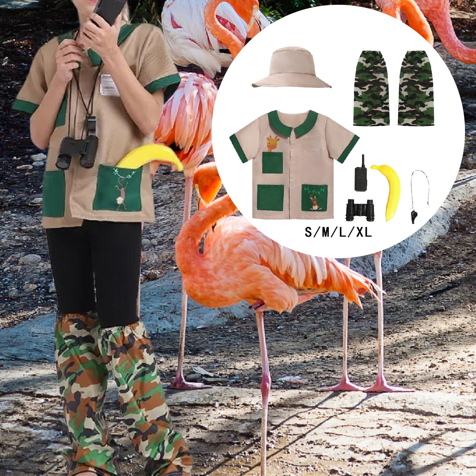 Outdoor Adventure Kit For Kids - キッズエクスプローラーコスチュームセット ホイッスル 望遠鏡 動物園 アウトドアアドベンチャーキット ハイキング用