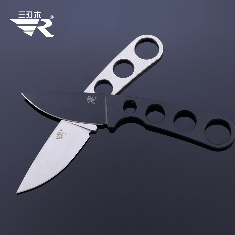 Survival Knife Full Tang - Sanrenmu-アウトドアキャンプ,サバイバル,狩猟,シース,ベルトアダプター用の固定刃ネックナイフ,7130