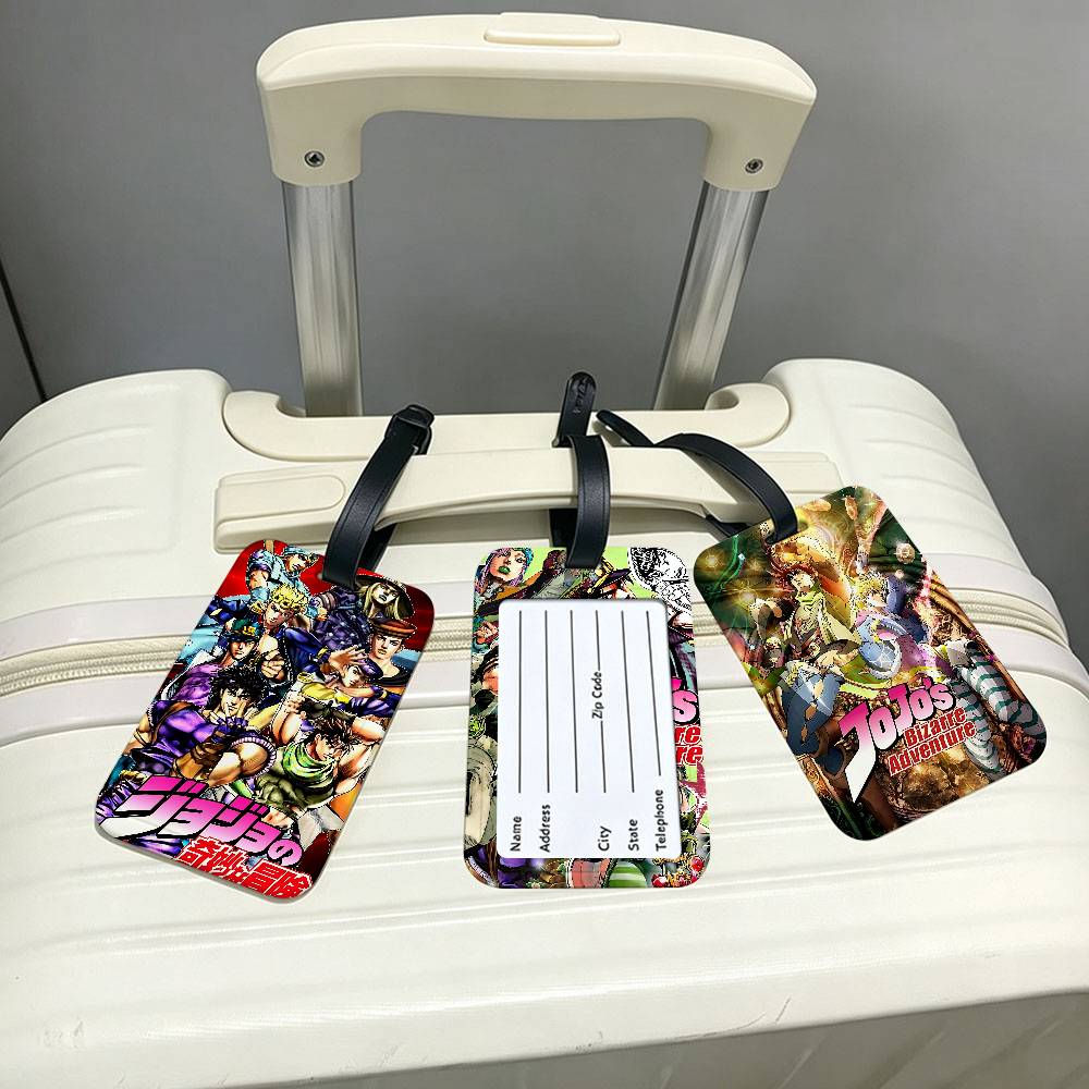 Outdoor Adventure Names - アニメジョジョの奇妙な冒険アンチロスト旅行荷物タグ PVC ID 情報カードホルダー手荷物名ラベル屋外旅行用