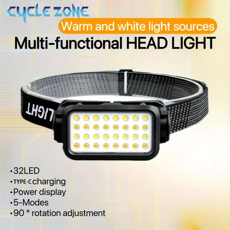 充電式ヘッドランプ 32 LED 5 モード調整可能なヘッド - Outdoor Adventure At のレビューと価格