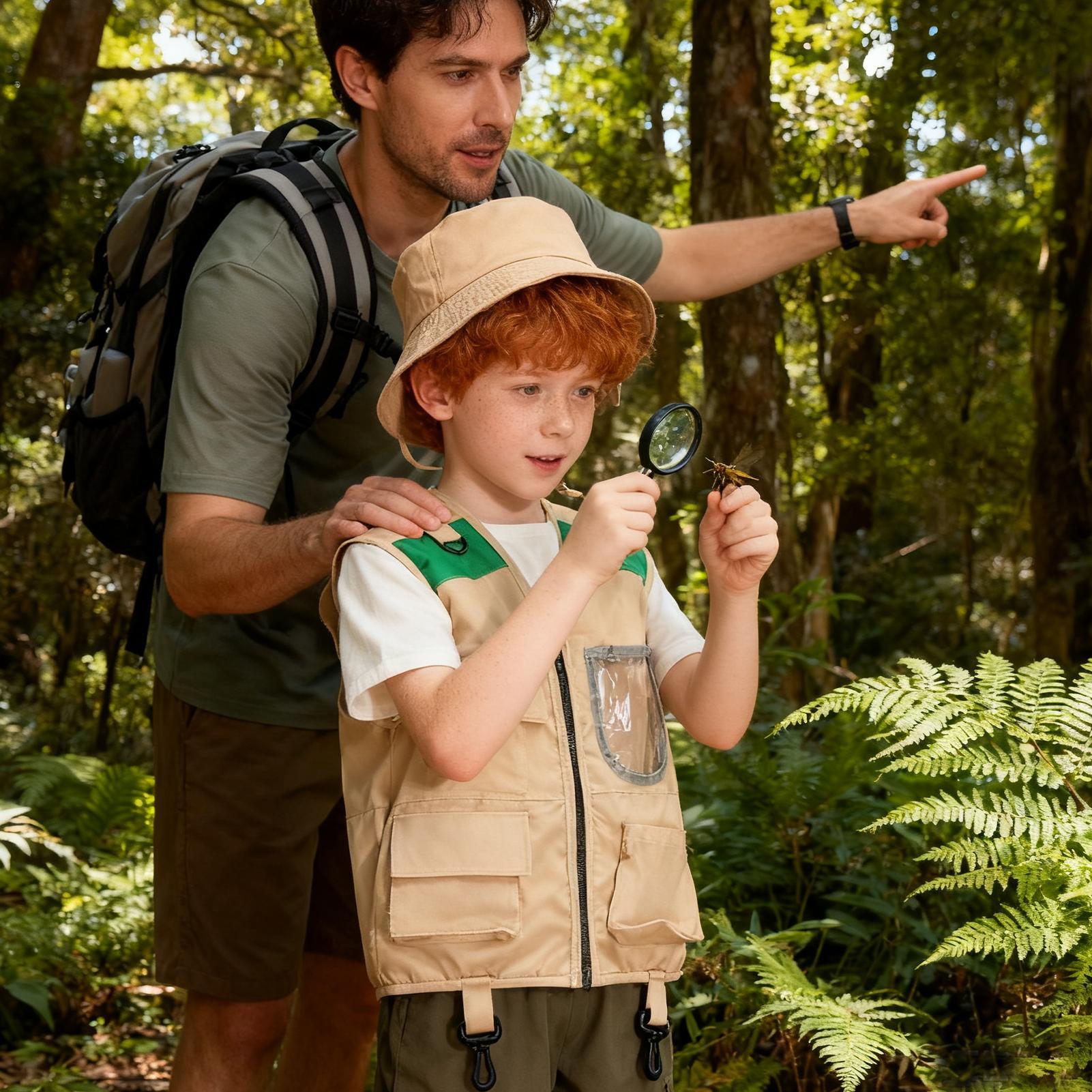 キッズエクスプローラーベストと帽子 ハロウィンコスプレキット - Outdoor Adventure Kit For Kids のレビューと価格