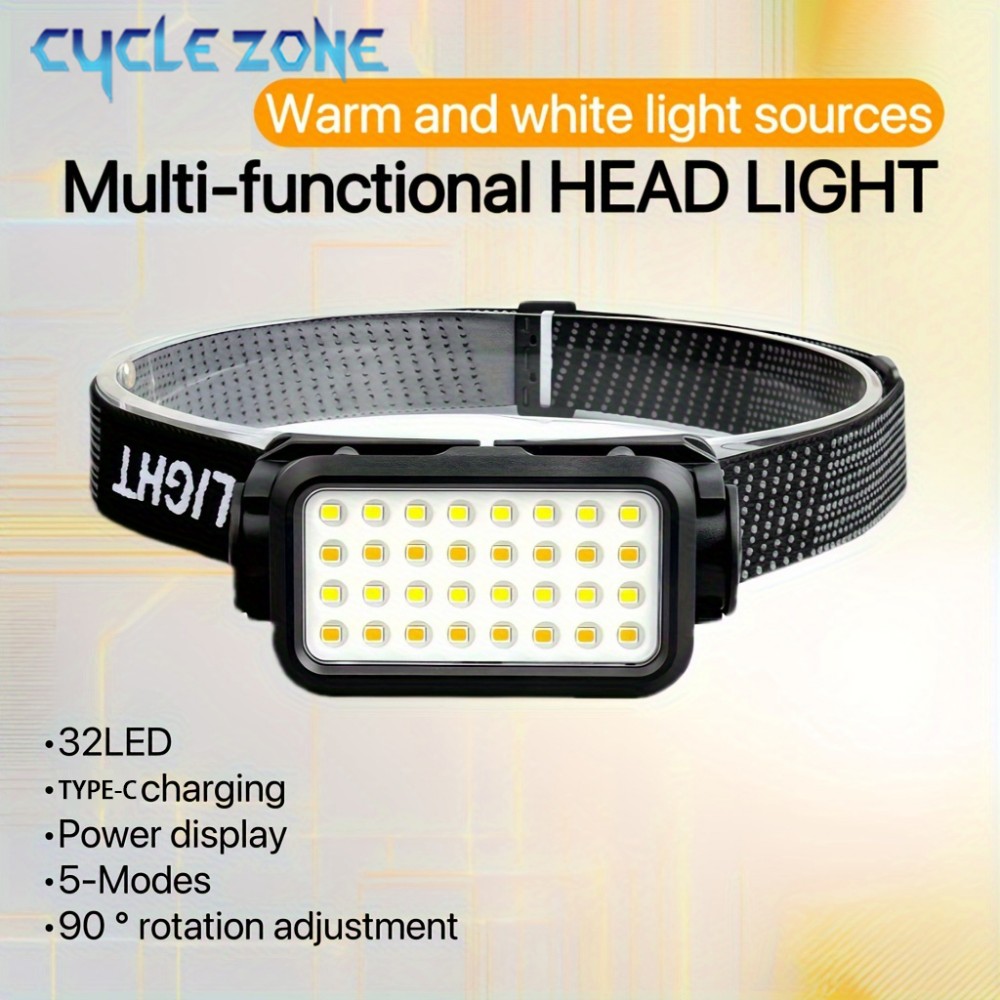ポータブル充電式ヘッドランプ,32個のLED, 5つの調整可 - Outdoor Adventure At のレビューと価格