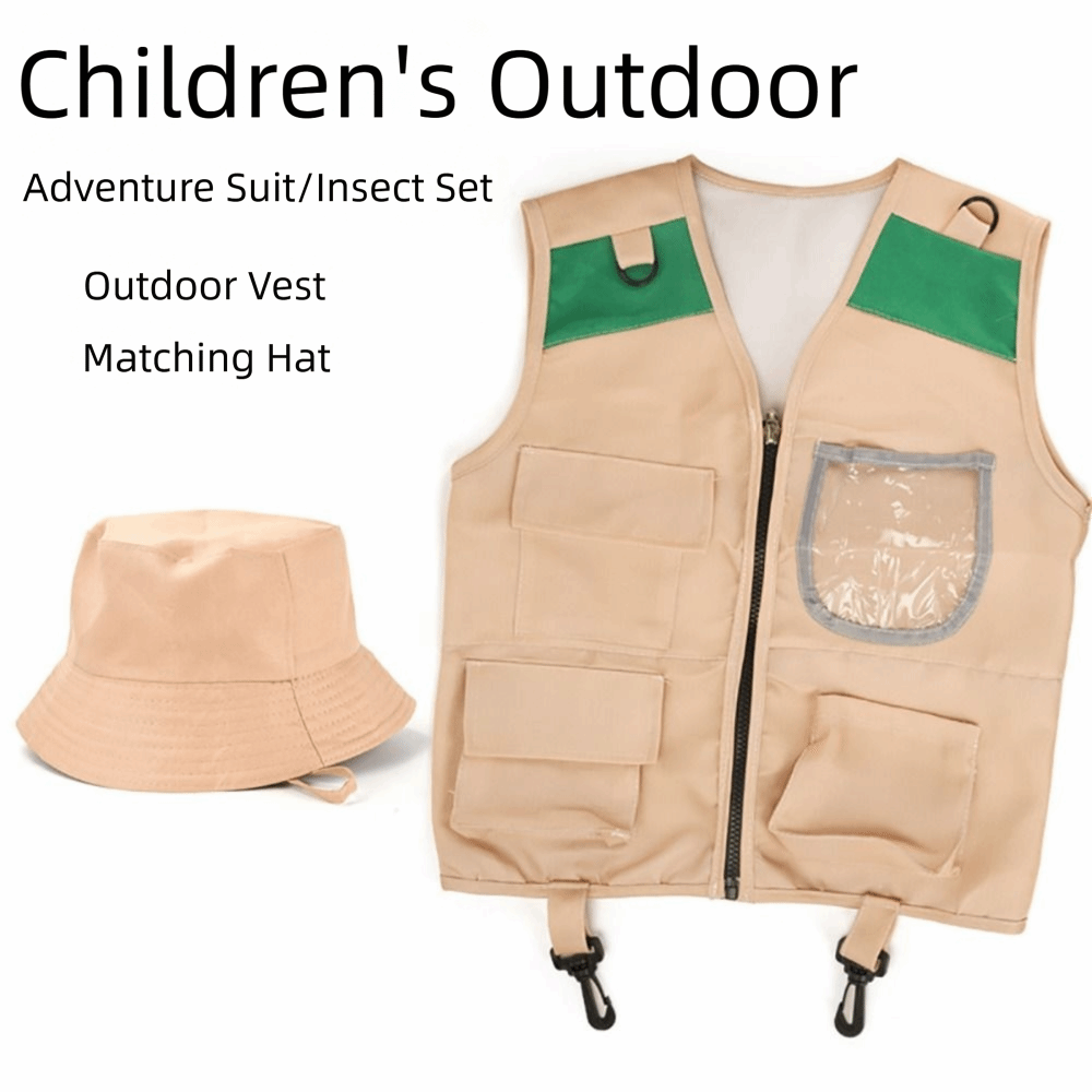 マルチカラー エクスプローラー ハット ベスト カーゴデザイ - Outdoor Adventure Kit For Kids のレビューと価格