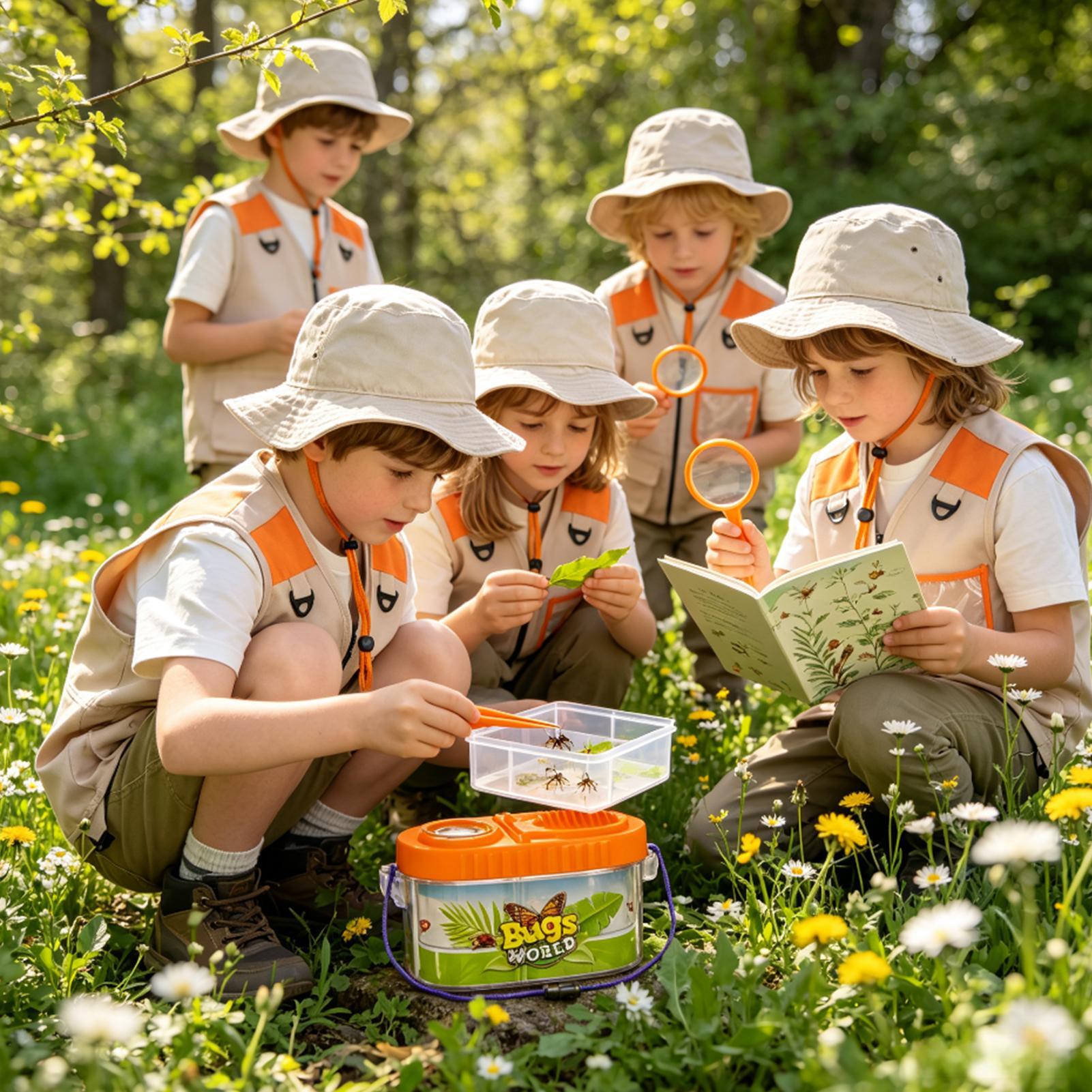 子供用アドベンチャーキット 虫眼鏡付き帽子 軽量科学キット  - Outdoor Adventure Kit For Kids のレビューと価格