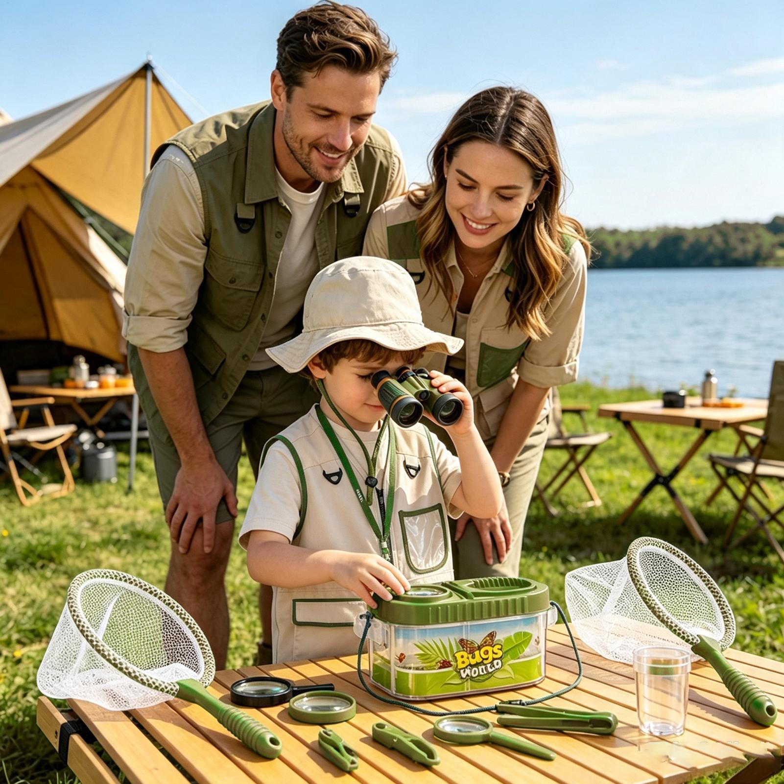 子供用アドベンチャーキット 虫眼鏡付き帽子 軽量科学キット  - Outdoor Adventure Kit For Kids のレビューと価格