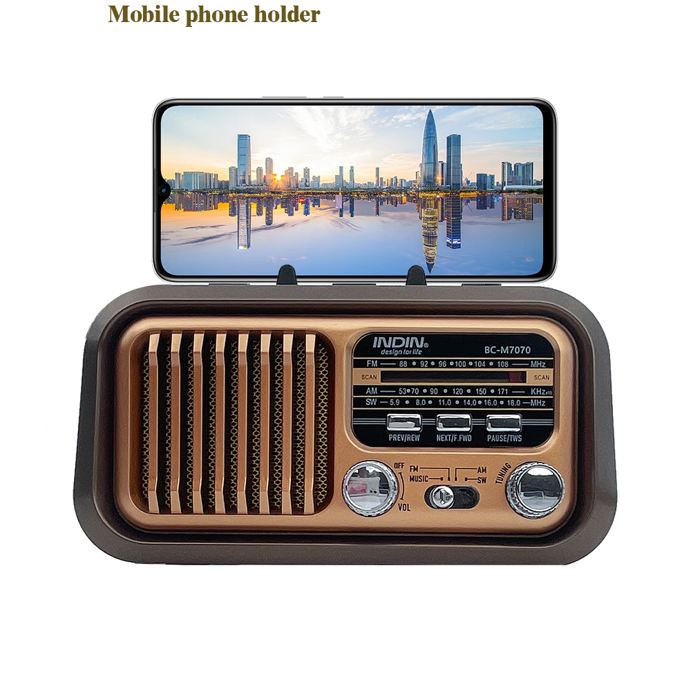 ポータブルAM FM SWビンテージラジオ、電話スタンド付き - Emergency Radio Solar のレビューと価格