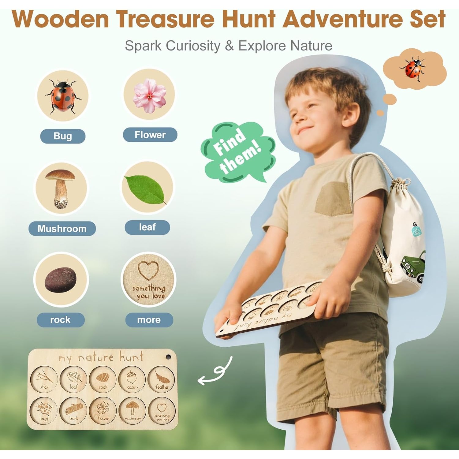 子供用虫捕りキット、虫箱、学習カード、観察ボード付き、屋外遊 - Outdoor Adventure Kit For Kids のレビューと価格