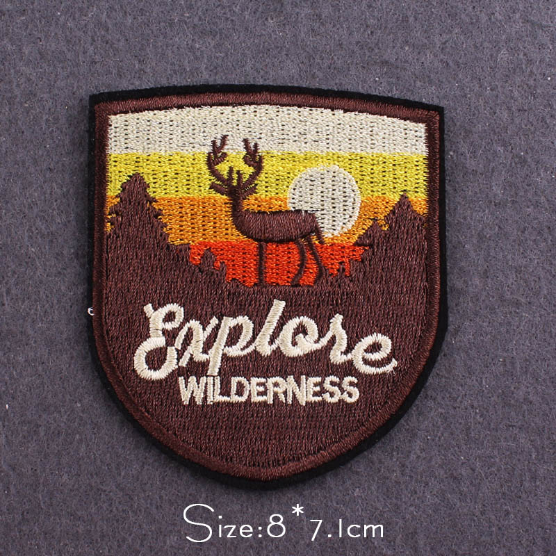 鹿パッチ冒険旅行刺繍衣料用パッチ動物アイアンでパッチ服マウン - Outdoor Adventure And Travel Show のレビューと価格