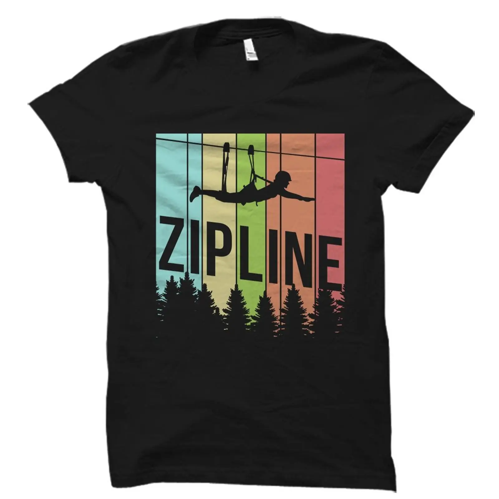 ヴィンテージレトロジップラインTシャツ ジップライン愛好家  - Outdoor Adventure Zipline のレビューと価格