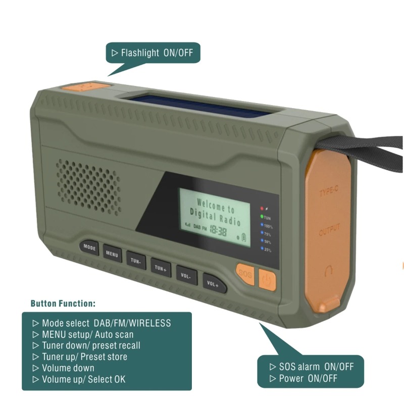 DAB/FM Bluetooth ラジオ屋外緊急ラジオ 45 - Emergency Radio Solar のレビューと価格